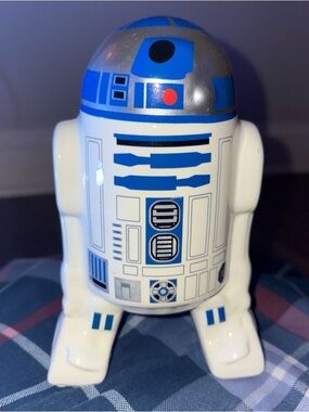 Blue & White Ceramic Droid Collectible Figurine - Bank